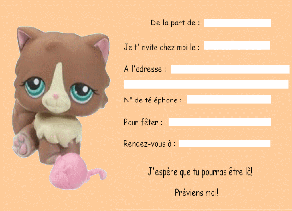 Cartes D' invitation Avec Enveloppes Littlest Petshop Lot de 6